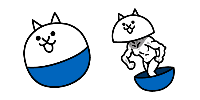 The Battle Cats Squish Ball Cat and Muscleman Cat