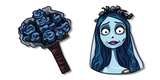 Corpse Bride Emily and her Bouquet of Blue Roses