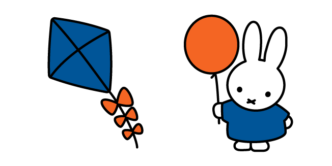 Miffy & Friends Miffy with a Balloon and a Kite