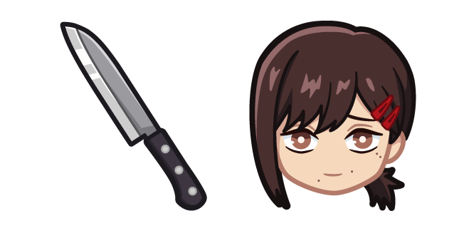 Chibi Chainsaw Man Kobeni and a Knife