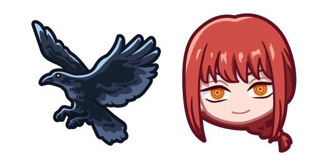 Chibi Chainsaw Man Makima and Crow