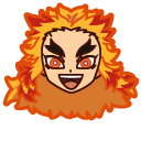 Chibi Demon Slayer Kyojuro Rengoku and Flame cursor