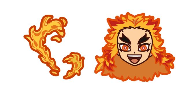 Chibi Demon Slayer Kyojuro Rengoku and Flame