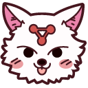 Chibi Jujutsu Kaisen Megumi and White Divine Dog pointer