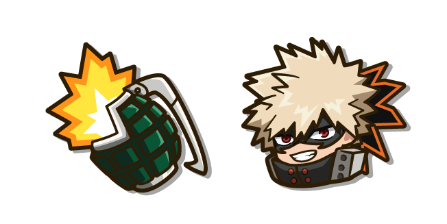 Chibi My Hero Academia Katsuki Bakugo and a Grenade