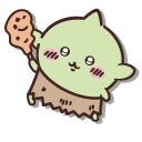 Chiikawa Goblin with a Chicken Leg and a Burger pointer