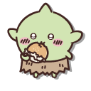 Chiikawa Goblin with a Chicken Leg and a Burger cursor