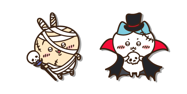 Chiikawa Usagi Mummy and Hachiware Vampire