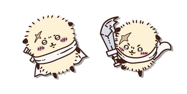 Kawaii Chiikawa Rakko with a Sword