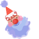 Christmas Aquarelle Santa and Bird pointer