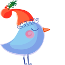 Christmas Aquarelle Santa and Bird cursor