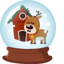 Christmas Deer and Snow Globe cursor
