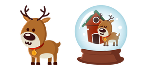 Christmas Deer and Snow Globe