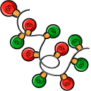 Christmas Gift Bag and Garland Lights cursor