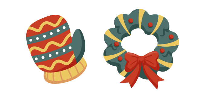 Christmas Glove and Wreath