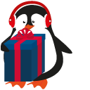 Christmas Penguin and Gift Box cursor