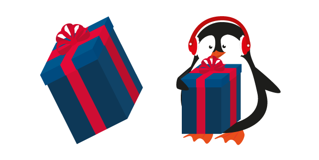 Christmas Penguin and Gift Box
