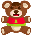 Christmas Presents Teddy Bear and Train Toy cursor