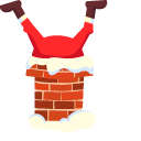 Christmas Santa Stuck in Chimney pointer