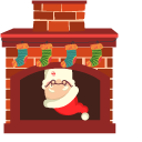 Christmas Santa Stuck in Chimney cursor