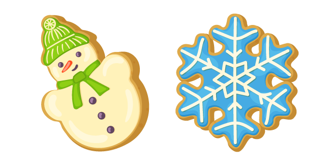 Christmas Snowman Cookie and Snowflake Cookie