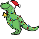 Christmas T-Rex Santa cursor