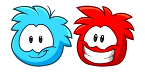 Club Penguin Blue and Red Puffles