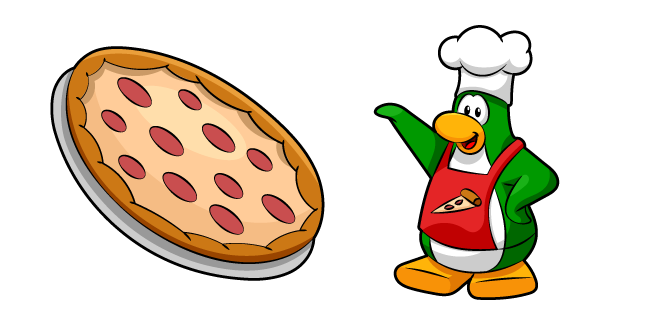 Club Penguin Pizza Chef and Pizza