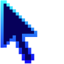 Dark and Glowing Blue Pixel pointer