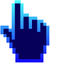 Dark and Glowing Blue Pixel cursor