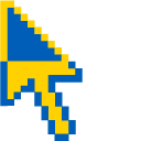 Freedom Blue and Energizing Yellow Pixel pointer
