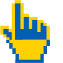 Freedom Blue and Energizing Yellow Pixel cursor