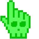 Green Skull Pixel cursor