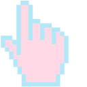 Pastel Blue and Pink Tones Pixel cursor