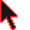 Red Orange Pixel pointer