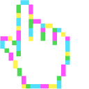 White Icing with Colorful Sparkles Pixel cursor