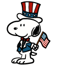 Peanuts Independence Day with Snoopy and Woodstock cursor