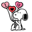 Peanuts Valentine's Day Snoopy with Balloons and Flowers pointer