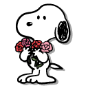 Peanuts Valentine's Day Snoopy with Balloons and Flowers cursor