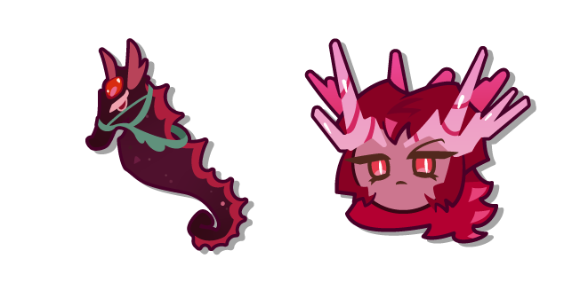 Cookie Run Crimson Coral Cookie and Coral Seahorse