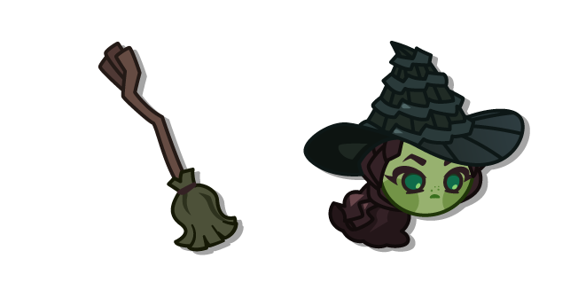 Cookie Run Elphaba Cookie and a Broom