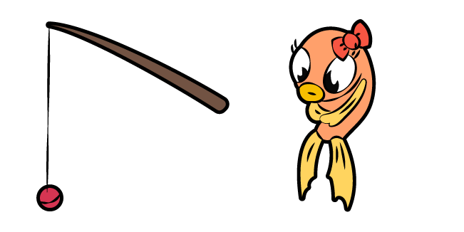 Cuphead Angel and Fishing Rod