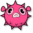 Cuphead Orange and Pink Pufferfish cursor