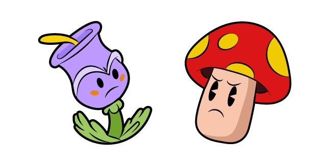 Cuphead Terrible Tulip and Murderous Mushroom
