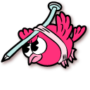 Cuphead Yellow and Pink Nail Birds cursor