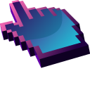 3D Dark Blue Abstract cursor