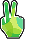 Green Victory Hand cursor