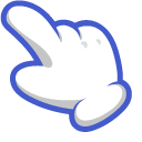 White Cartoon Hand pointer