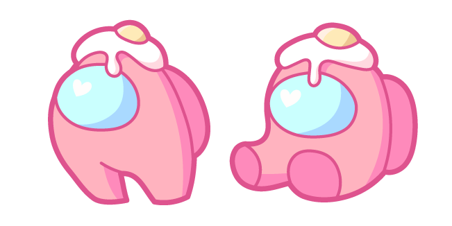 Cute Among Us Pink Character with Egg Hat