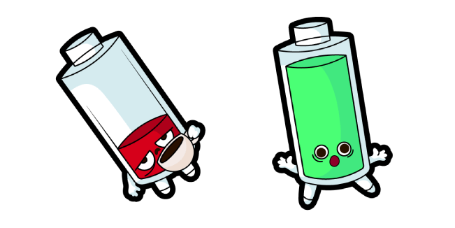 Cute Battery with Coffee